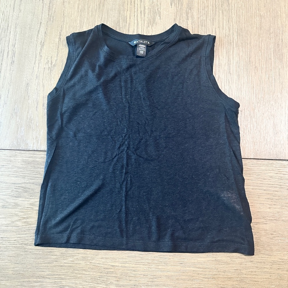 Athleta Linen Blend Breezy Tank Top Size XXS Black